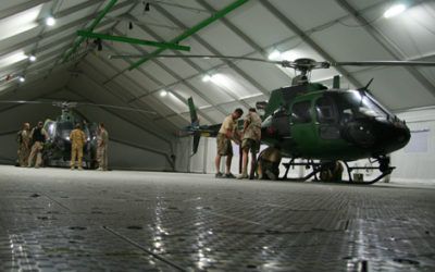 Mobil hangar til Fennec-helikoptere