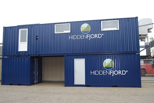 Custom container with an integrated salmon processing plant for the Faroe Islands