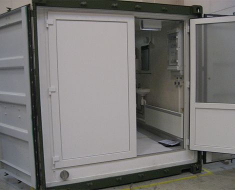 Toilet and Shower Container for military use